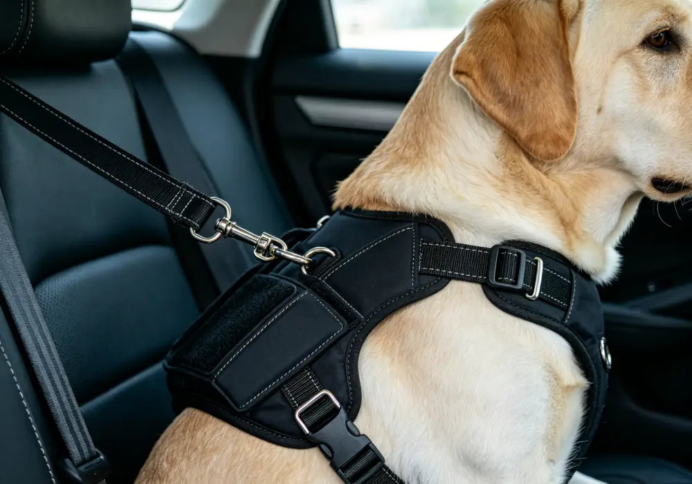 best way to keep dogs safe in car